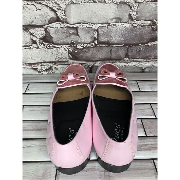Vtg Duca Pink Patent Leather Velour Bow Loafers Dress Shoes Men’s Sz 41EU/8M US main image 10